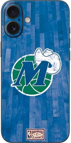 ملصق هاتف Skinit متوافق مع iPhone 16 Plus - تصميم كلاسيكي من الخشب الصلب مرخص رسميًا من NBA Dallas Mavericks in Saudi Arabia