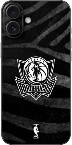 ملصق هاتف Skinit متوافق مع iPhone 16 Plus - تصميم كلاسيكي من الخشب الصلب مرخص رسميًا من NBA Dallas Mavericks in Saudi Arabia