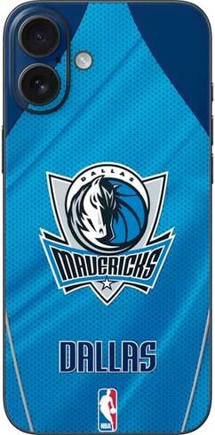 ملصق هاتف Skinit متوافق مع iPhone 16 Plus - تصميم كلاسيكي من الخشب الصلب مرخص رسميًا من NBA Dallas Mavericks in Saudi Arabia