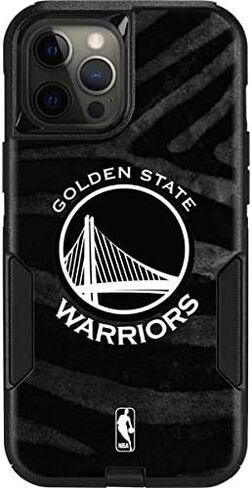 Skinit Decal Phone Skin Compatible with OtterBox Commuter Case for iPhone 12 Pro Max - Officially Licensed NBA Golden State Warriors Black Animal Print Design in Saudi Arabia