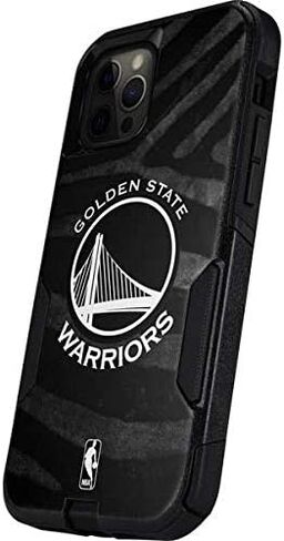 Skinit Decal Phone Skin Compatible with OtterBox Commuter Case for iPhone 12 Pro Max - Officially Licensed NBA Golden State Warriors Black Animal Print Design in Saudi Arabia