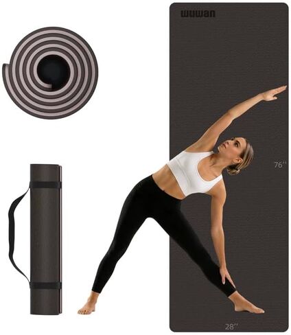 Extra Long Yoga Mat for Tall Men & Women, 10mm Thick 76x28in Non Slip TPE Exercise Mat with Carrying Strap, Mat for Yoga Pilates Fitness,Indoor Outdoor Use in Saudi Arabia
