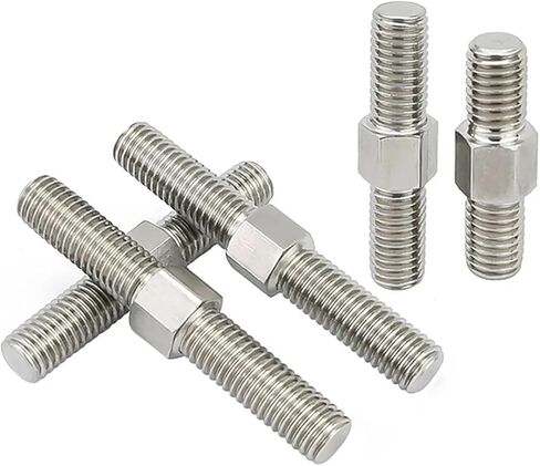 قضيب مزدوج الخيوط، قضيب خيط مزدوج لليسار واليمين، قضيب خيط M16 إيجابي وسالب، مسمار مسمار 304 من الفولاذ المقاوم للصدأ (M16x130mm-1pcs) in Kuwait