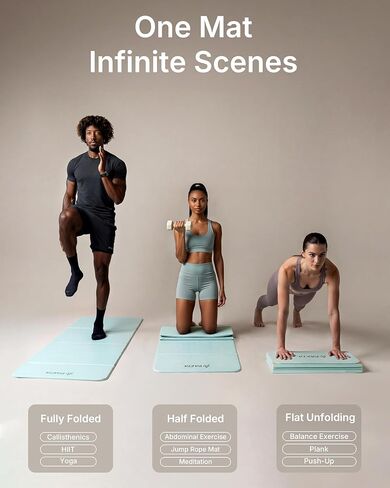 بساط يوجا قابل للطي من بايتا، بساط لياقة بدنية TPE معتمد من SGS، بساط تمرين خفيف الوزن مع سطح غير قابل للانزلاق، بساط بيلاتيس محمول لليوجا والبيلاتيس وتمارين الجسم بالكامل in Kuwait