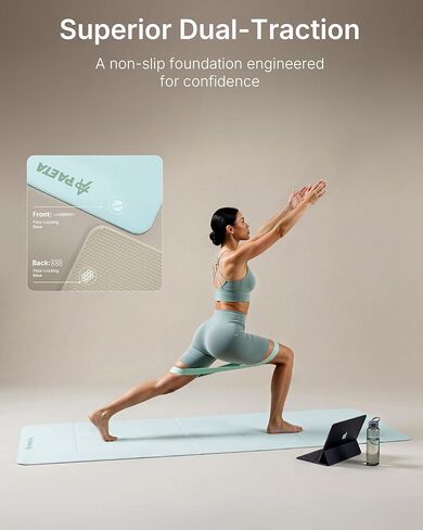بساط يوجا قابل للطي من بايتا، بساط لياقة بدنية TPE معتمد من SGS، بساط تمرين خفيف الوزن مع سطح غير قابل للانزلاق، بساط بيلاتيس محمول لليوجا والبيلاتيس وتمارين الجسم بالكامل in Kuwait