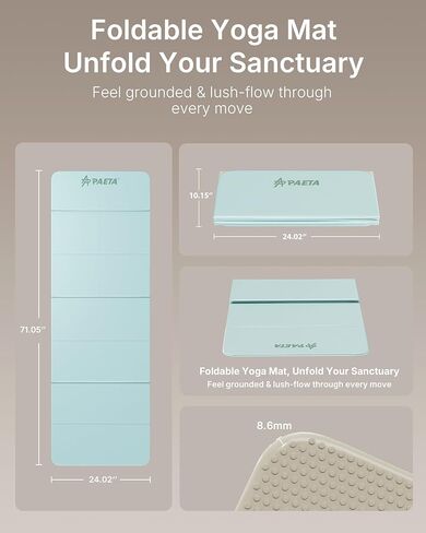 بساط يوجا قابل للطي من بايتا، بساط لياقة بدنية TPE معتمد من SGS، بساط تمرين خفيف الوزن مع سطح غير قابل للانزلاق، بساط بيلاتيس محمول لليوجا والبيلاتيس وتمارين الجسم بالكامل in Kuwait