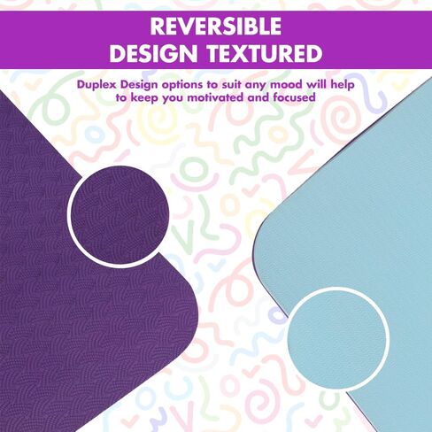 Yoga Mat - Premium 6mm Print Reversible Extra Thick and Large Non Slip Exercise & Fitness Mat for All Types of Yoga, Pilates & Floor Workouts (72" x 24" x 6mm Thick) Amethyst Lotus in Saudi Arabia