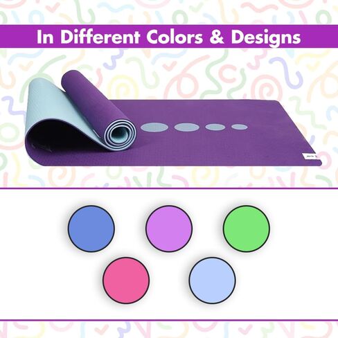 Yoga Mat - Premium 6mm Print Reversible Extra Thick and Large Non Slip Exercise & Fitness Mat for All Types of Yoga, Pilates & Floor Workouts (72" x 24" x 6mm Thick) Amethyst Lotus in Saudi Arabia