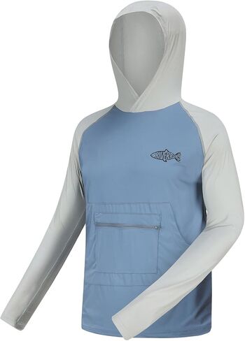 Riverruns Men's Ice-Cool Silky Sun Protection Hoodie UPF 50+ Fishing Shirts, Long Sleeve Quick Dry UV Rash Guard in Saudi Arabia