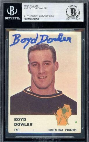 Boyd Dowler Beckett BAS Signed 1961 Fleer Rookie Autograph - Football Slabbed Autographed Rookie Cards in Saudi Arabia