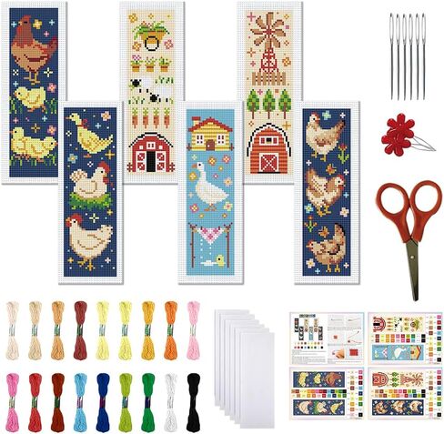 FreeBloss 6 Set Cross Stitch Lockmark Kit Cross Stitch Kit Celtic عقدة مرجعية للتطريز مع تعليمات Cross Stitch Kits للبالغين DIY KIT 8.66''X3.15 '' ' in Kuwait