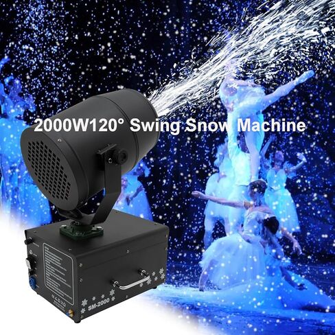 2000W Snow Machine, Large Snow Shaker, Manual and Remote Control + Spray Distance: 5-8 Meters, Suitable for Christmas Party Stage in Saudi Arabia