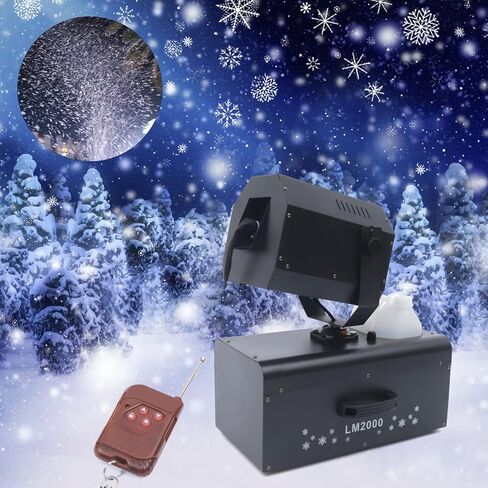 2000W Stage Snowflake Maker, 90°shaking Head Snow Machine with Remote Control, High Output Fake Snow Machine for Parties, Stage Decorations and Weddings in Kuwait