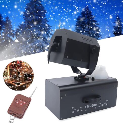 2000W Stage Snowflake Maker, 90°shaking Head Snow Machine with Remote Control, High Output Fake Snow Machine for Parties, Stage Decorations and Weddings in Kuwait