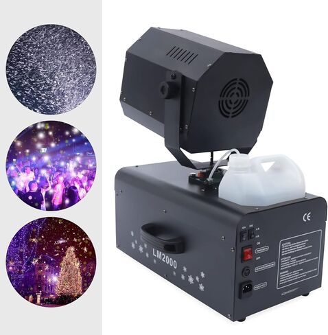 2000W Stage Snowflake Maker, 90°shaking Head Snow Machine with Remote Control, High Output Fake Snow Machine for Parties, Stage Decorations and Weddings in Kuwait