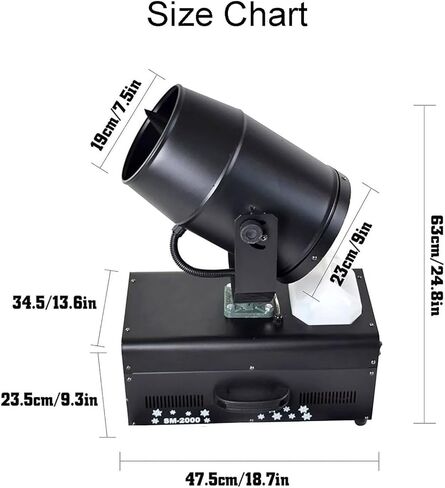 ماكينة ثلج 2000 وات، ماكينة ثلج برأس متحرك، مساحة تغطية 50 مترًا مربعًا، مناسبة لحفلات الدي جي، والكريسماس، وحفلات الزفاف in Kuwait