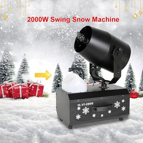 2000W Snow Machine, Outdoor Party Snow Machine, Swing + Remote Control + Adjustable Snowflake Size, Suitable for Christmas Party Stage in Saudi Arabia