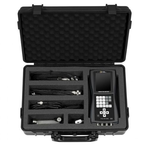 أدوات PCE، مقياس الاهتزاز المحمول PCE-VM 400B لمراقبة الآلات، يقيس التسارع والسرعة والإزاحة، ويتميز بتحليل RMS/الذروة وتسجيل البيانات in Kuwait