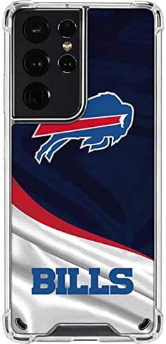 Skinit Clear Phone Case Compatible with Galaxy S21 Ultra 5G - Officially Licensed NFL Buffalo Bills Design in Saudi Arabia