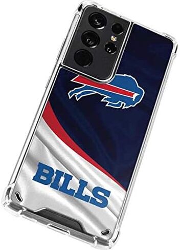 Skinit Clear Phone Case Compatible with Galaxy S21 Ultra 5G - Officially Licensed NFL Buffalo Bills Design in Saudi Arabia