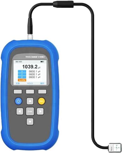 Handheld Triaxial Fluxgate Magnetometer Tesla Gauss Surface Weak Magnetic Field Tester 3-Axis Fluxgate Magnetometer With 2% Accuracy Range 0~1000μT/100nT USB Interface +/- Polarity Display in Saudi Arabia