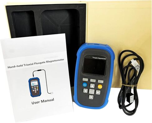 3-Axis Fluxgate Magnetometer Surface Weak Magnetic Field Tester Triaxial Fluxgate Magnetometer With Class 2 Range 0~1000μT Resolution 100nT Measure XYZ Components,Vector Composite Values USB Interface in Saudi Arabia