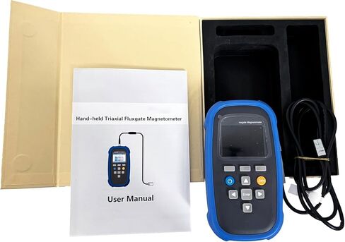 3-Axis Fluxgate Magnetometer Surface Weak Magnetic Field Tester Triaxial Fluxgate Magnetometer With Class 2 Range 0~100μT Resolution 10nT USB Interface μT mG Unit Switch Triaxial Fluxgate Sensor in Saudi Arabia