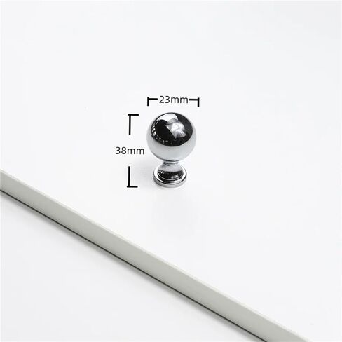 Furniture Handles Solid Round Cabinet Wardrobe Dresser Drawer Cupboard Door Handle Pulls 1Pcs(2-Bright Chrome) in Saudi Arabia