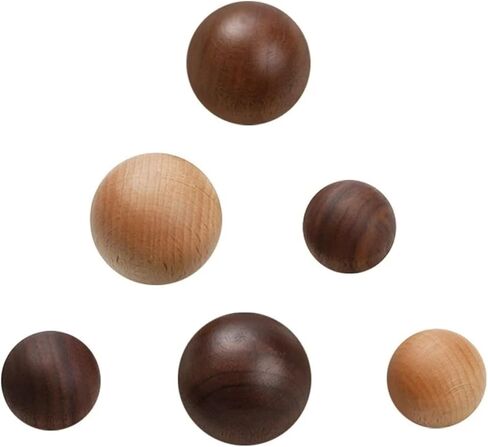 Round Walnut Wood Kitchen Cabinet Door Handle Decor Ball Furniture Hardware Pulls 1Pcs(Walnut 30mm) in Saudi Arabia