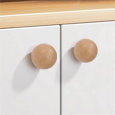 Round Walnut Wood Kitchen Cabinet Door Handle Decor Ball Furniture Hardware Pulls 1Pcs(Walnut 30mm) in Saudi Arabia