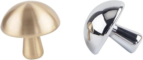 Solid Brass Mushroom Head Gold Pull Handle Kitchen Cabinet Drawer Bright Chrome 1Pcs(C) in Saudi Arabia