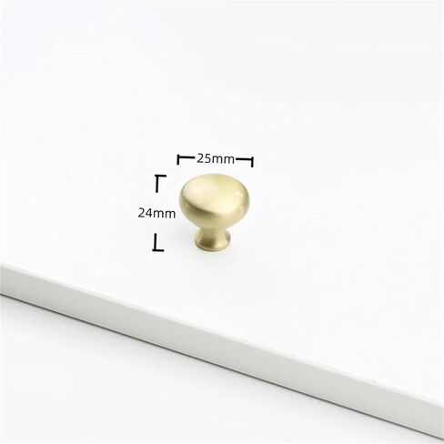 الصلبة النحاس محكم النحاس درج مقابض لقطع الأثاث خزانة باب الأجهزة 1 قطعة (007-Brass-D25mm) in Kuwait