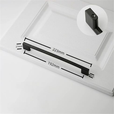 Cabinets Handles Black Silver Kitchen Furniture Drawer Cabinet Pulls Clothes Wardrobes 1Pcs(Black-C192mm) in Saudi Arabia