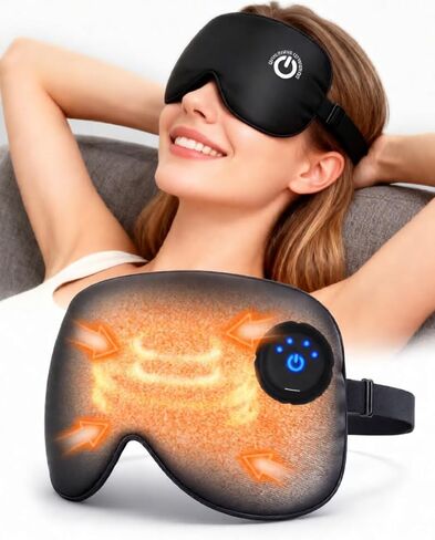Heated Eye Mask FSA- HSA Eligible Cordless Pure Mulberry Silk Eye Mask for Dry Eyes Relief with 3 Adjustable Heat Settings,1500mAh Rechargeable & Washable Eye Cover for Travel Sleep Therapy in Saudi Arabia