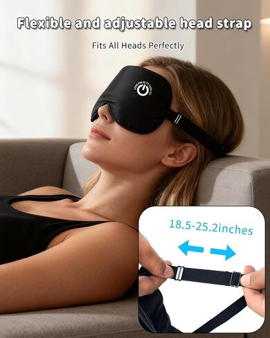 Heated Eye Mask FSA- HSA Eligible Cordless Pure Mulberry Silk Eye Mask for Dry Eyes Relief with 3 Adjustable Heat Settings,1500mAh Rechargeable & Washable Eye Cover for Travel Sleep Therapy in Saudi Arabia