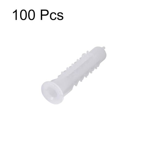 concrete tube, 100pcs 9mmx30mm Plastic Expansion Pipe Column Concrete Anchor Wall Plug White for Home Garden DIY Application in Saudi Arabia