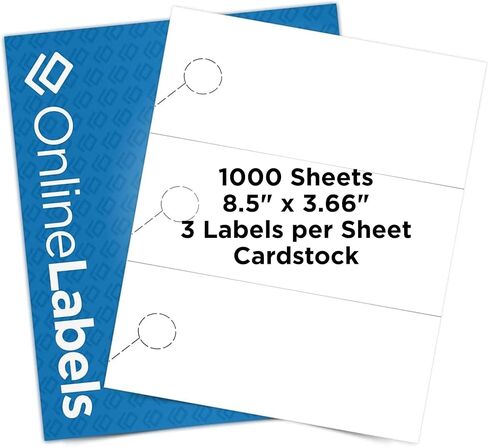 Door Hangers - 8.5 x 3.66 - Cardstock - Pack of 300, 100 Sheets - Inkjet/Laser Printer - Online Labels in Kuwait