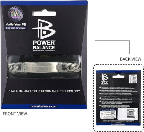 سوار Power Balance الأداء الأصلي من الفولاذ المقاوم للصدأ للرجال، عصري خفيف الوزن (فضي غير لامع)، مقاس L (الطول 205 مم/العرض 13 مم) in Kuwait