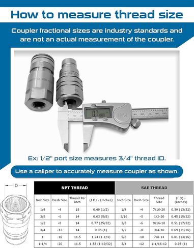 3/8″ Flat Face Hydraulic Quick Connect Male Coupler, 3/8″ NPT Thread in Saudi Arabia
