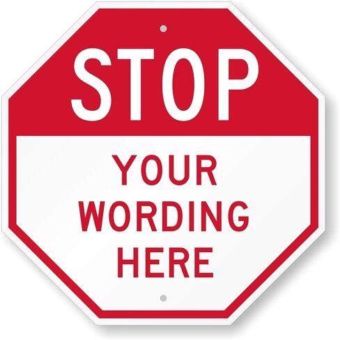 SmartSign Custom STOP Sign 18"x18" 3M Laminated EG Reflective 80 mil Aluminum, Personalized Metal Sign for Outdoor, Parking Lots, Gate, Garages, USA-Made in Saudi Arabia
