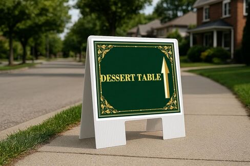 Dessert Table St. Patrick'S Day Irish Clover Fancy Gold Up Arrows A-Frame Single Sided 23x23 in. sign in Saudi Arabia