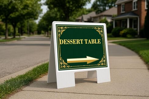 Dessert Table St. Patrick'S Day Irish Clover Fancy Gold Up Arrows A-Frame Single Sided 23x23 in. sign in Saudi Arabia