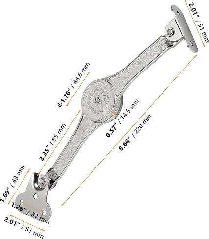 6 Pack Soft Close Lid Hinges, Lid Support Hinge with Hex Wrench Folding Lids Stay Hinge Safe Hinges for Cabinet, Wardrobe,Wooden Box in Saudi Arabia
