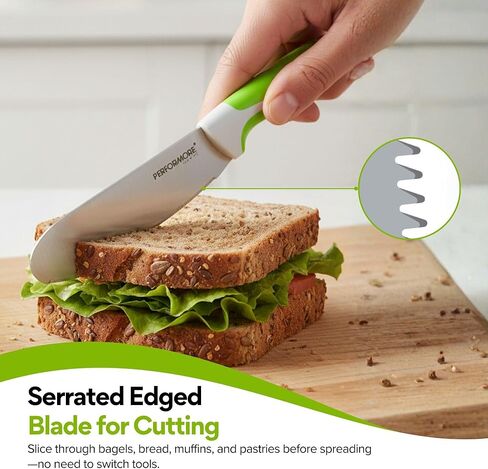 Performore Sandwich Knife – 4" Stainless Steel Blade, 1.5" Wide, 1.2mm Thick – Serrated Kitchen Knife for Sandwiches, Spreading & Slicing – Durable Bread, Bagel & Deli Knife in Saudi Arabia