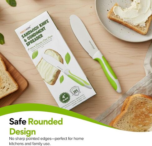 Performore Sandwich Knife – 4" Stainless Steel Blade, 1.5" Wide, 1.2mm Thick – Serrated Kitchen Knife for Sandwiches, Spreading & Slicing – Durable Bread, Bagel & Deli Knife in Saudi Arabia