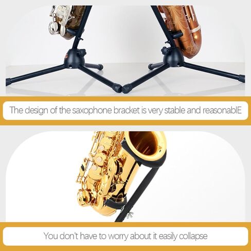 Amosfun Foldable Tenor Saxophone Stand Tripod Bracket Removable Sax Holder Desktop Display Rack for Alto and Tenor Sax Accessories in Saudi Arabia