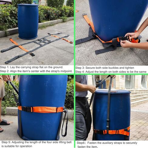 أشرطة حمل للأسطوانة أو الأشكال الأخرى، سخانات/خزانات المياه المتحركة، براميل النبيذ/الويسكي وبراميل سعة 55 جالونًا، صندوق، ثلاجات، غسالات، نظام كتف قابل للتعديل لشخصين in Kuwait