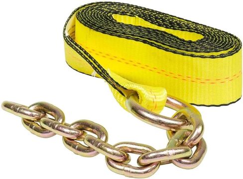 منتجات Mytee 4 عبوات 2 × 18 بوصة حزام ربط بديل مع امتداد سلسلة لمجموعات ربط 8 نقاط، 4000 رطل WLL | حزام بديل عالي التحمل 8 نقاط ربط لمقطورة السيارة in Kuwait