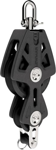 Lewmar 72mm Synchro Block Fiddle & Becket, 2,420 lb Working Load Limit, Accommodates 3/8" - 1/2" Lines, High-Density Free-Spin Bearing, Traveler Compatible - 29927234BK in Saudi Arabia