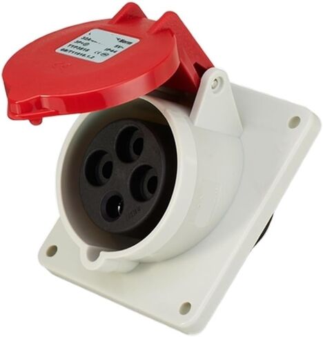 4-core 32A waterproof industrial light and dark socket CEE connector 6818TYP283(Concealed inclined socket) in Saudi Arabia